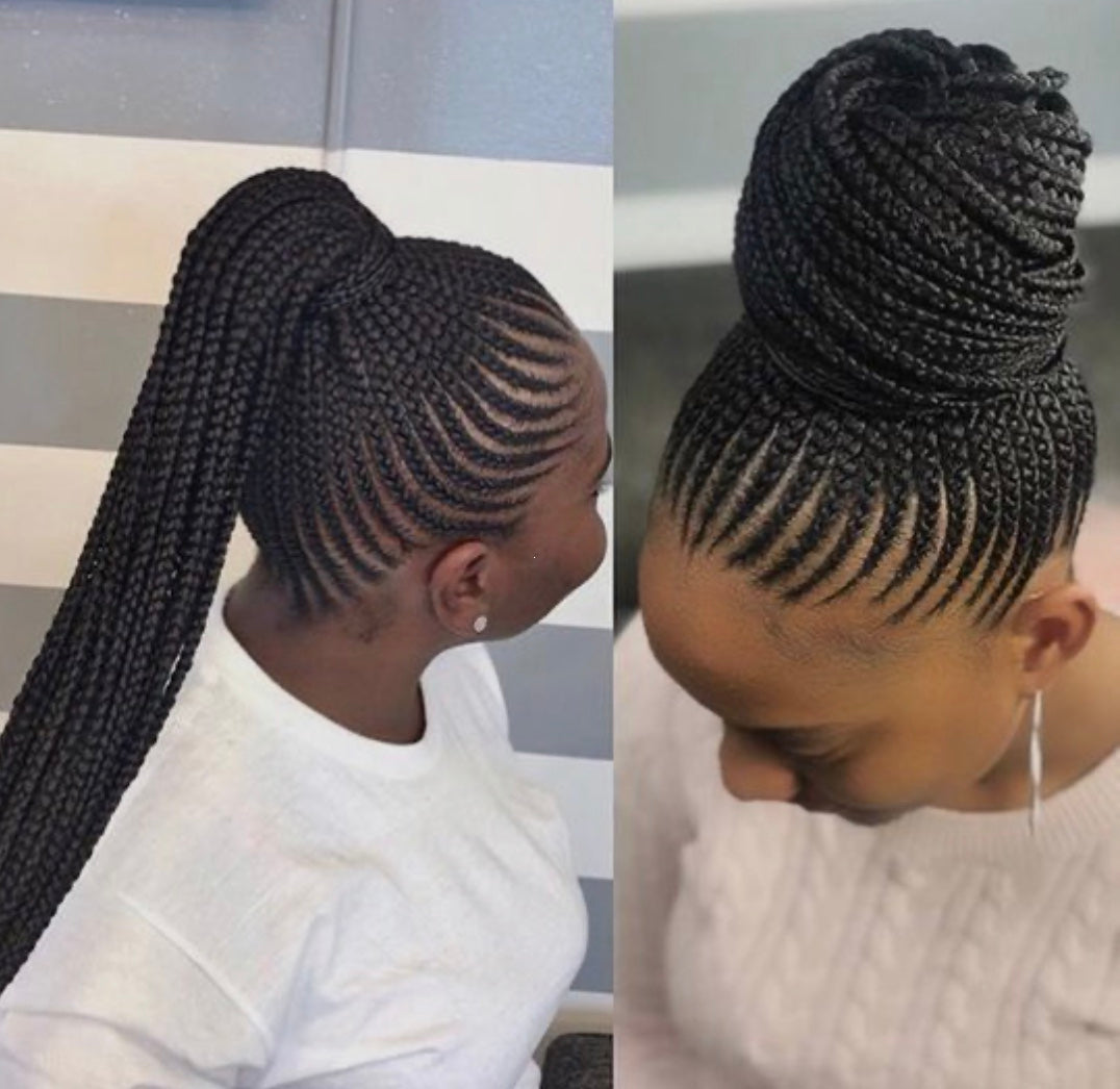 Nattes collées chignon /130€