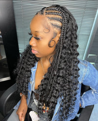 Tissage demi tête nattes collées / 80€