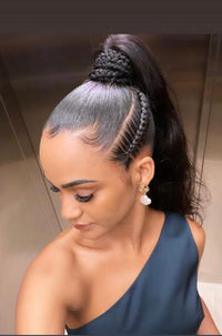 Ponytail avec nattes sur le côté / 65€